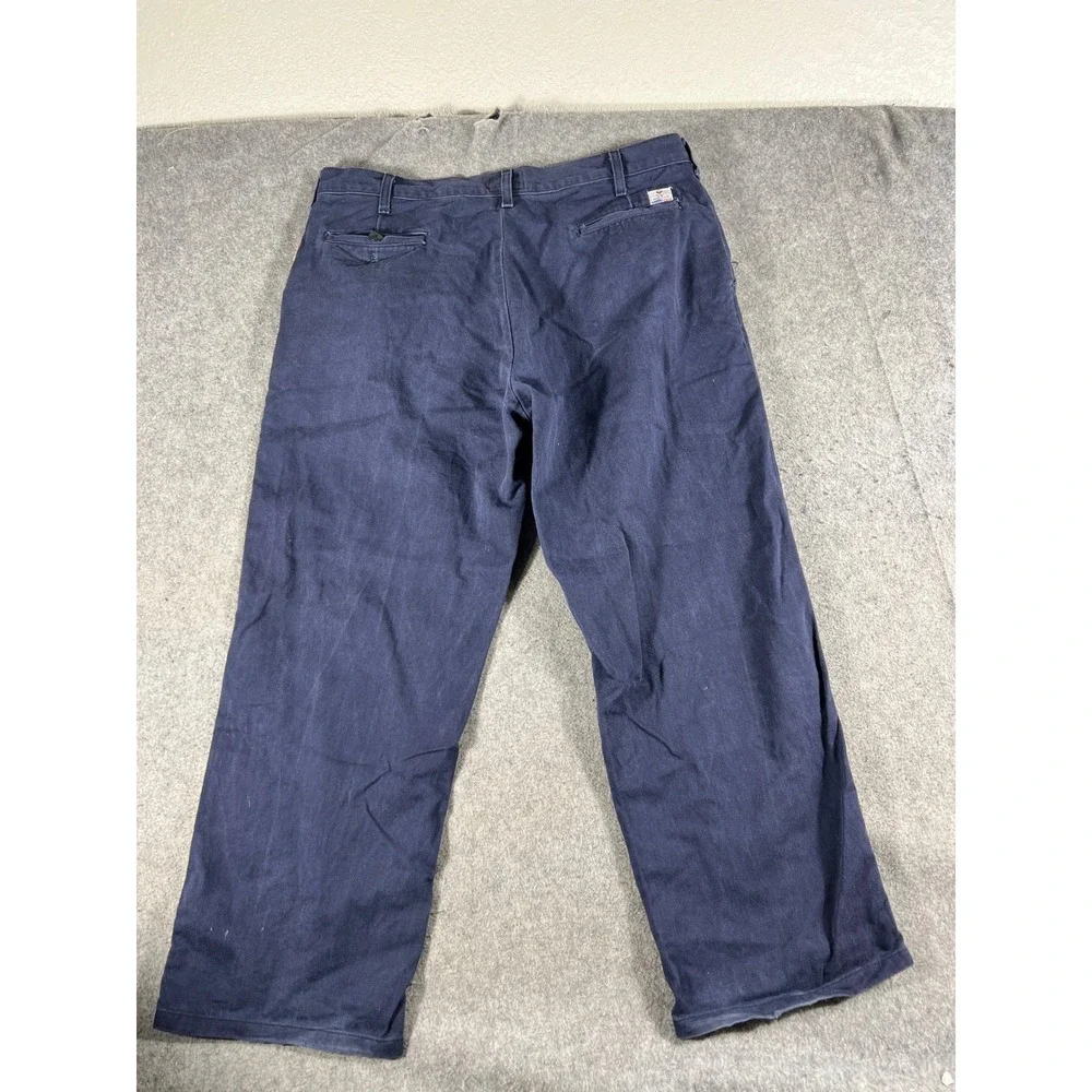Tyndale FR Flame Resistant Chino Pants Mens 40x31 Blue Straight Leg Workwear USA